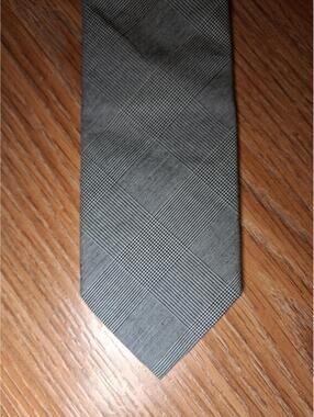 J Crew Cotton Tie Gray Glen Plaid Houndstooth Handmade USA